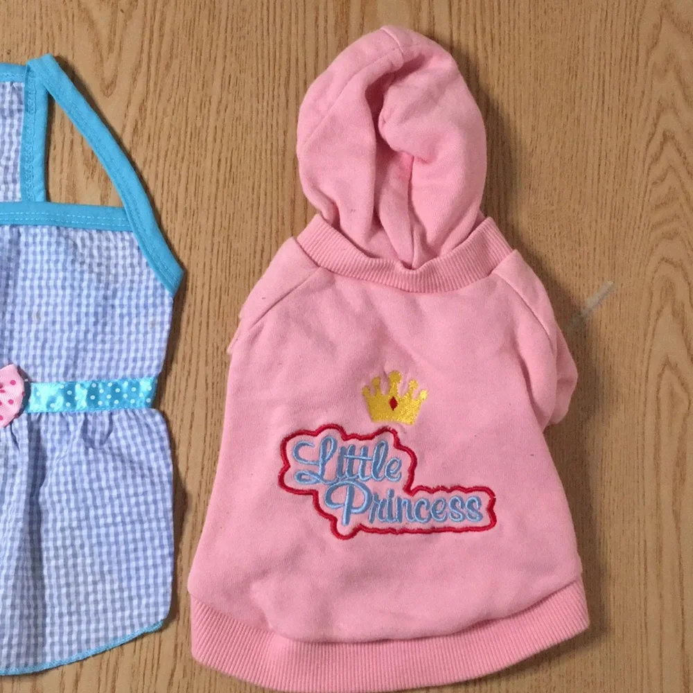 Bundle Of 2 Doggie Sweatshirt/Dress Size XSmall 8” Waist 9-10” Length